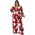 Charlotte Off Shoulder Floral Print Outfit Sexy Fashion Wide Leg Jumpsuit - Vestir en Moda