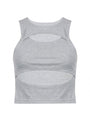 Charlotte Sexy Pure Color Hollowed Out Crop Tank Top - Vestir en Moda