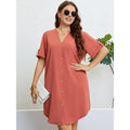 Charlotte Summer V neck Buckle Loose Dress - Vestir en Moda