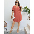 Charlotte Summer V neck Buckle Loose Dress - Vestir en Moda