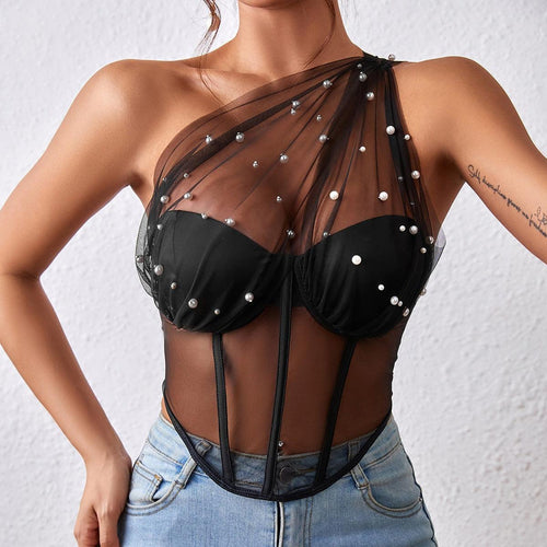 Charlotte Wrapped Chest Steel Ring Boning Corset Tank Tops - Vestir en Moda