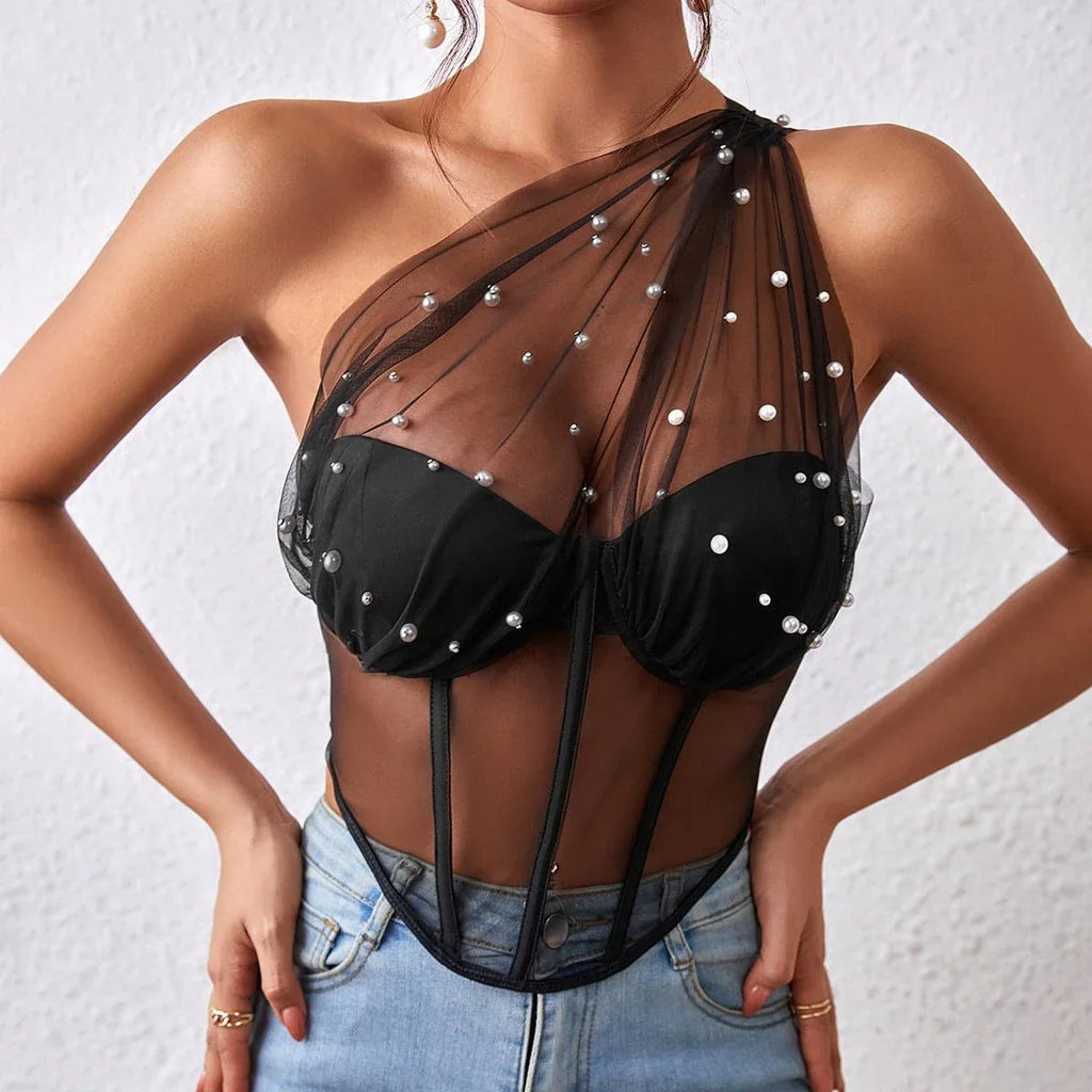 Charlotte Wrapped Chest Steel Ring Boning Corset Tank Tops - Vestir en Moda