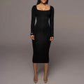 Chenoa Slim Square Collar Long Sleeve Dresses - Vestir en Moda