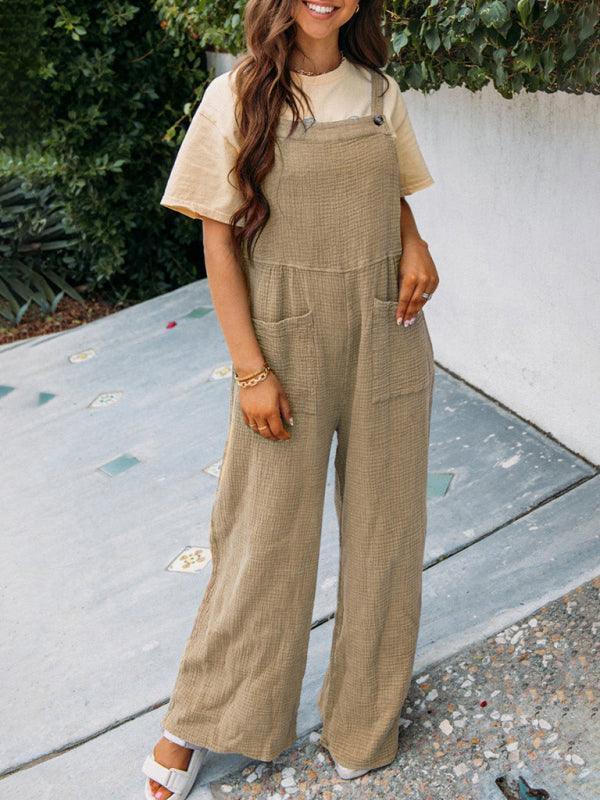 Chiara Women Casual Sfolded Square Collar Loose Jumpsuits - Vestir en Moda