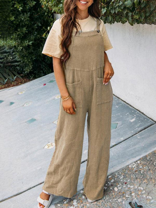 Chiara Women Casual Sfolded Square Collar Loose Jumpsuits - Vestir en Moda