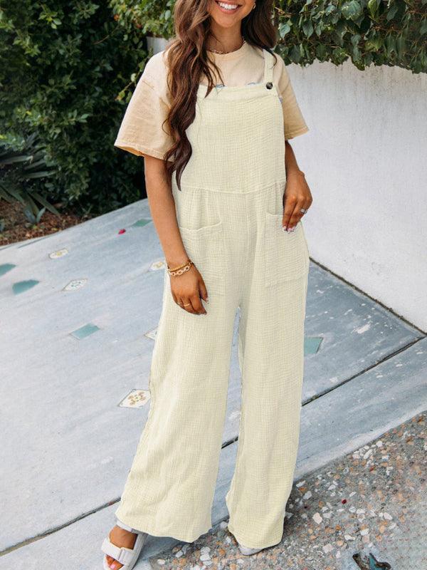 Chiara Women Casual Sfolded Square Collar Loose Jumpsuits - Vestir en Moda