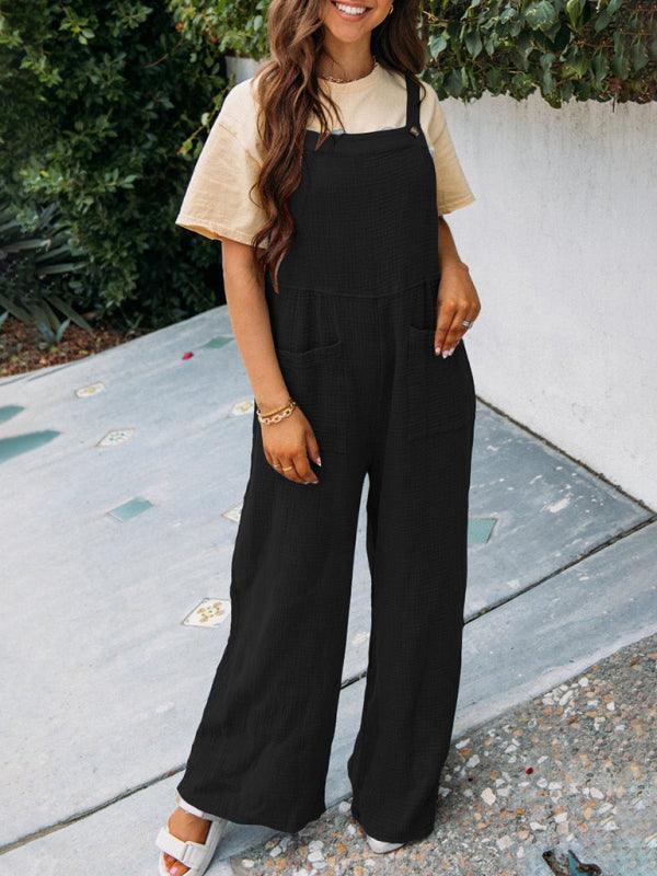 Chiara Women Casual Sfolded Square Collar Loose Jumpsuits - Vestir en Moda
