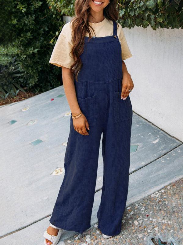 Chiara Women Casual Sfolded Square Collar Loose Jumpsuits - Vestir en Moda