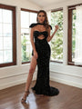 Chocolate Sexy Sequined Tube Banquet Dress Hip-Wrapped Evening Dress - Vestir en Moda