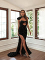Chocolate Sexy Sequined Tube Banquet Dress Hip-Wrapped Evening Dress - Vestir en Moda