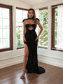Chocolate Sexy Sequined Tube Banquet Dress Hip-Wrapped Evening Dress - Vestir en Moda