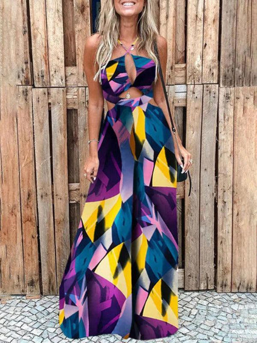 Cinthia Women Irregular Printed Sling Jumpsuits - Vestir en Moda