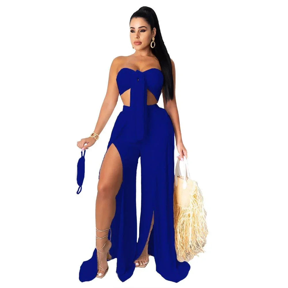 Classic Product Pure Color Split Sexy Two Piece Sets - Vestir en Moda
