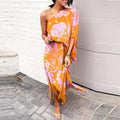 Claudia Women Pattern Print Side split Maxi Dresses - Vestir en Moda