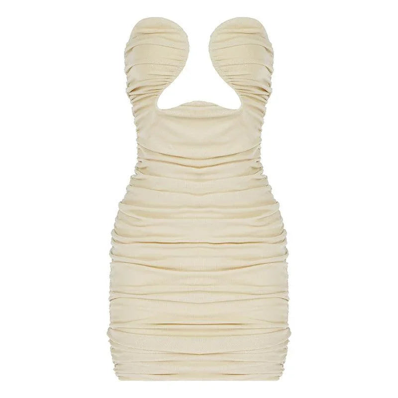 Cleo Dreams Sexy Solid Ruched Sleeveless Nightclub Dress - Vestir en Moda