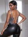 Criss Rhinestone Flash Sexy Suspenders cropped Ball Tank Tops - Vestir en Moda