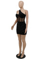 Cristina Sexy Glitter Mesh Patchwork Mini Dresses - Vestir en Moda