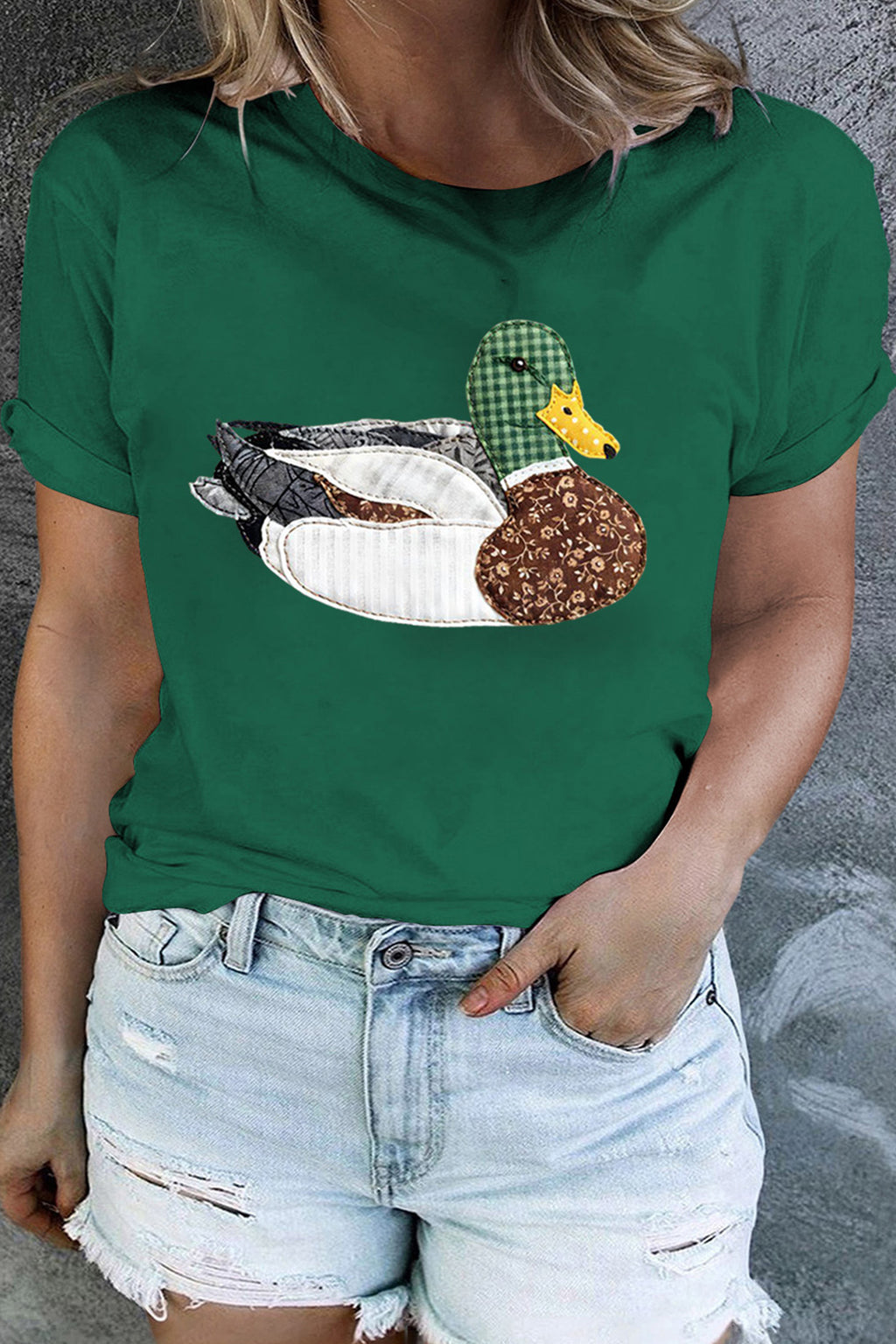 Faux Patchwork Mallard Duck Graphic