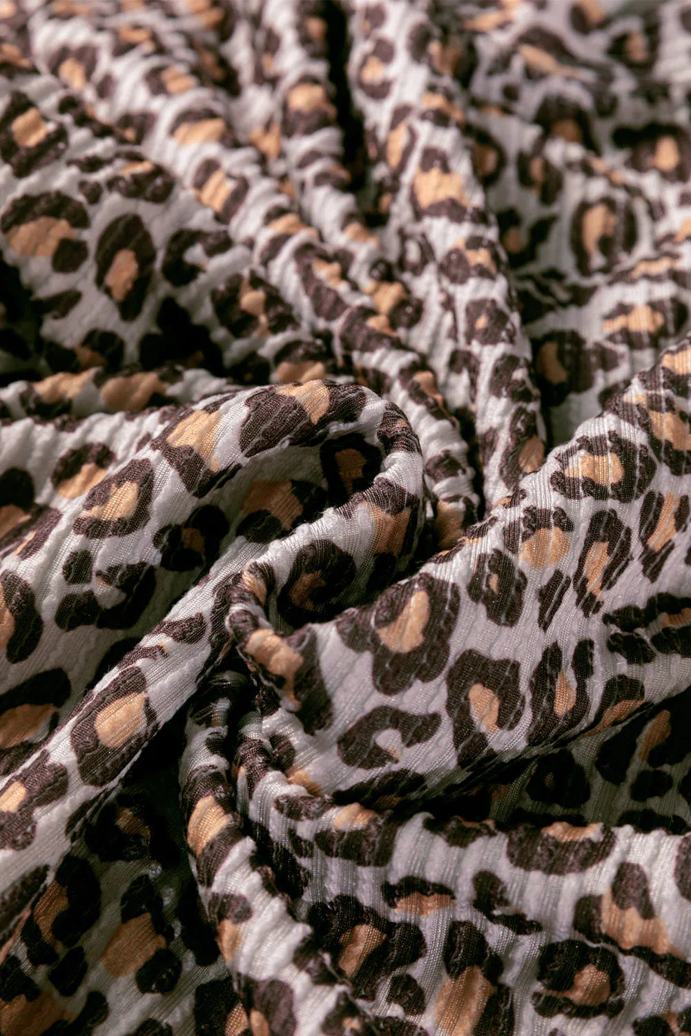 Ana Leopard Ribbed Long Sleeve Two Piece Sets
