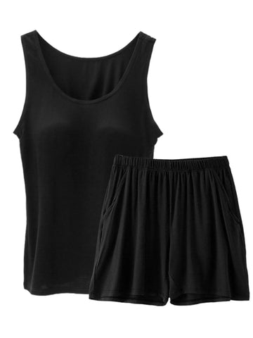 Paola Modal Padded Sleeveless Two Piece Sets