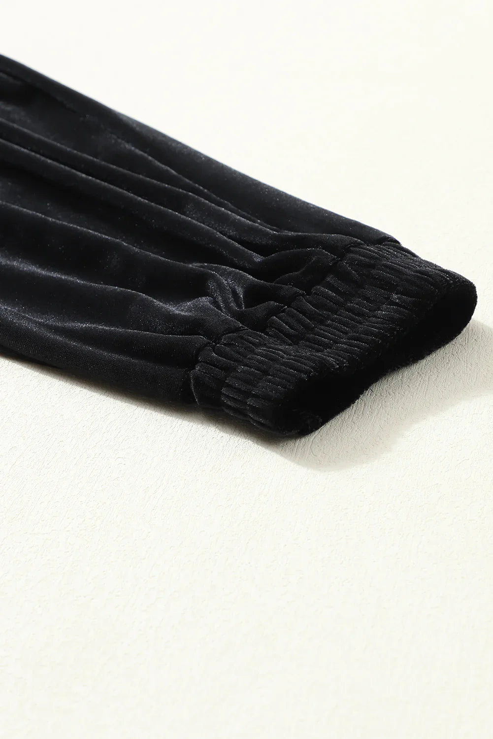 Bianca Black Solid Velvet Jogger Pants