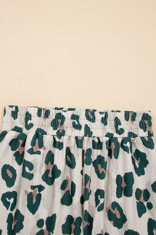 Erika Leopard Print Short Sleeve Two Piece Sets
