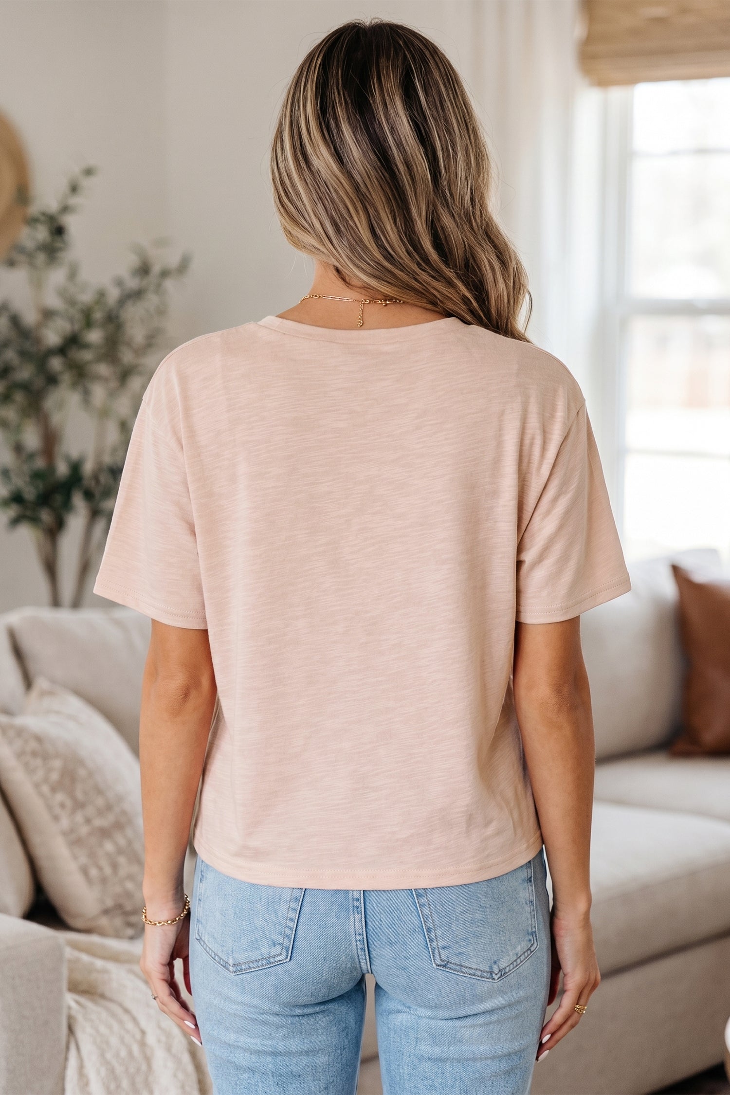 Smoke Gray Lace Pearled Decor Horse Shoe Graphic Western T Shirt