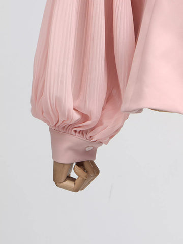 Karina Frill Lapel Collar Pleated Two Piece Sets