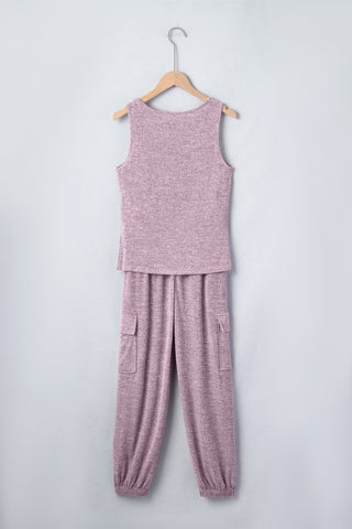 Hannah Solid Drawstring Two Piece Sets