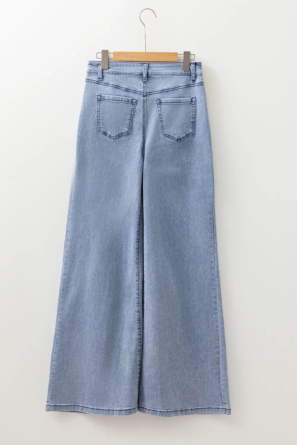 Victoria Beau Blue High Waist Button Zip Fly Bell Bottom Jeans