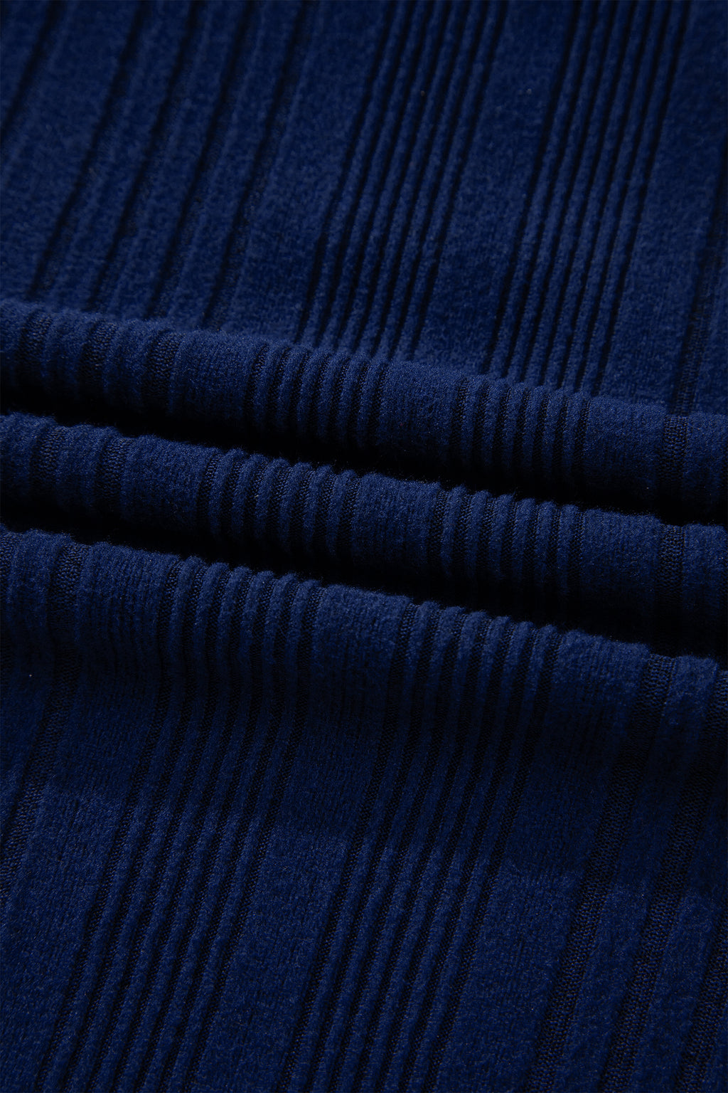 Polka Trimmed V Neck Bow Tie Ribbed