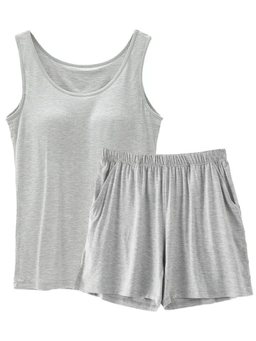 Paola Modal Padded Sleeveless Two Piece Sets