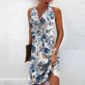 Dalia Women Summer Printed V-collar Dresses - Vestir en Moda