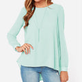 Daniela Round Neck Loose Long Sleeve Chiffon Blouse - Vestir en Moda