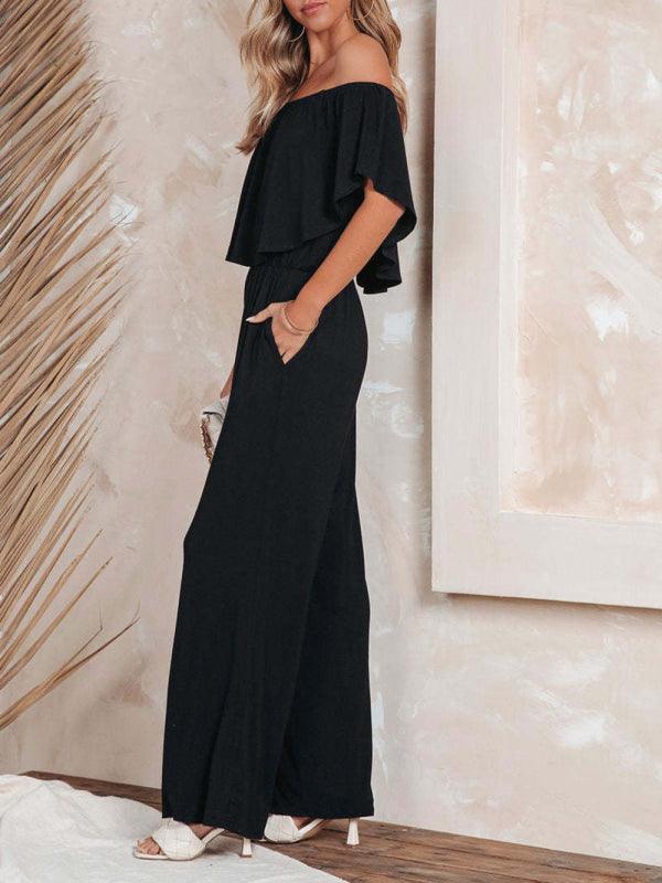 Daniela Women Solid Color Off The Shoulder Jumpsuits - Vestir en Moda