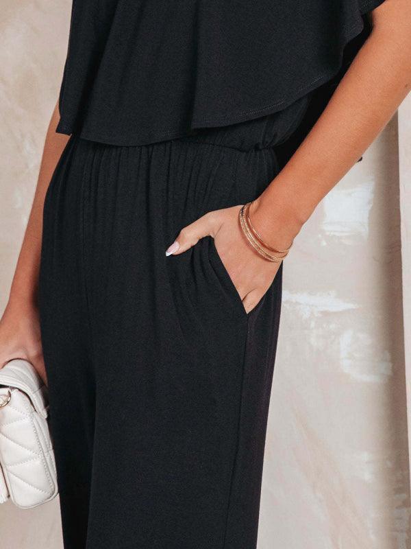 Daniela Women Solid Color Off The Shoulder Jumpsuits - Vestir en Moda