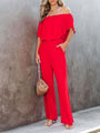 Daniela Women Solid Color Off The Shoulder Jumpsuits - Vestir en Moda