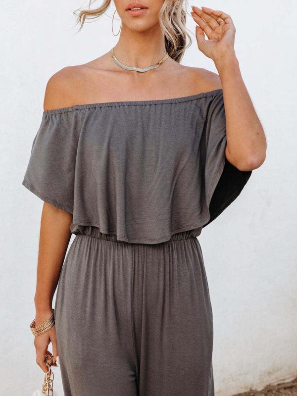 Daniela Women Solid Color Off The Shoulder Jumpsuits - Vestir en Moda