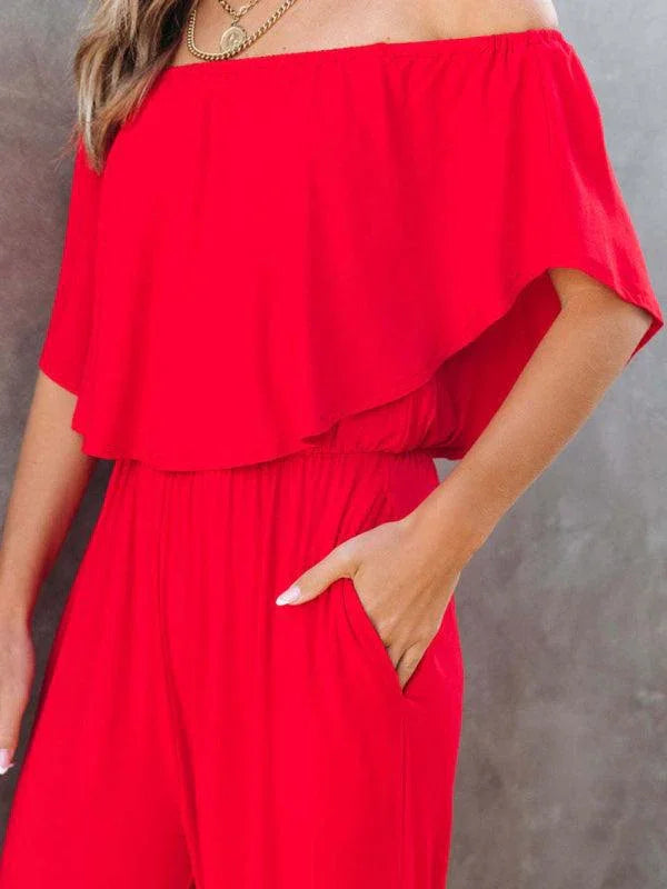 Daniela Women Solid Color Off The Shoulder Jumpsuits - Vestir en Moda