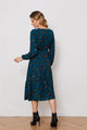 Dariana Long Sleeve Elegant Neck Asymmetric Pattern Dresses - Vestir en Moda