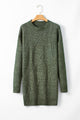 Candy Mist Green Cable Knit Drop Shoulder Loose Fit Sweater Dress