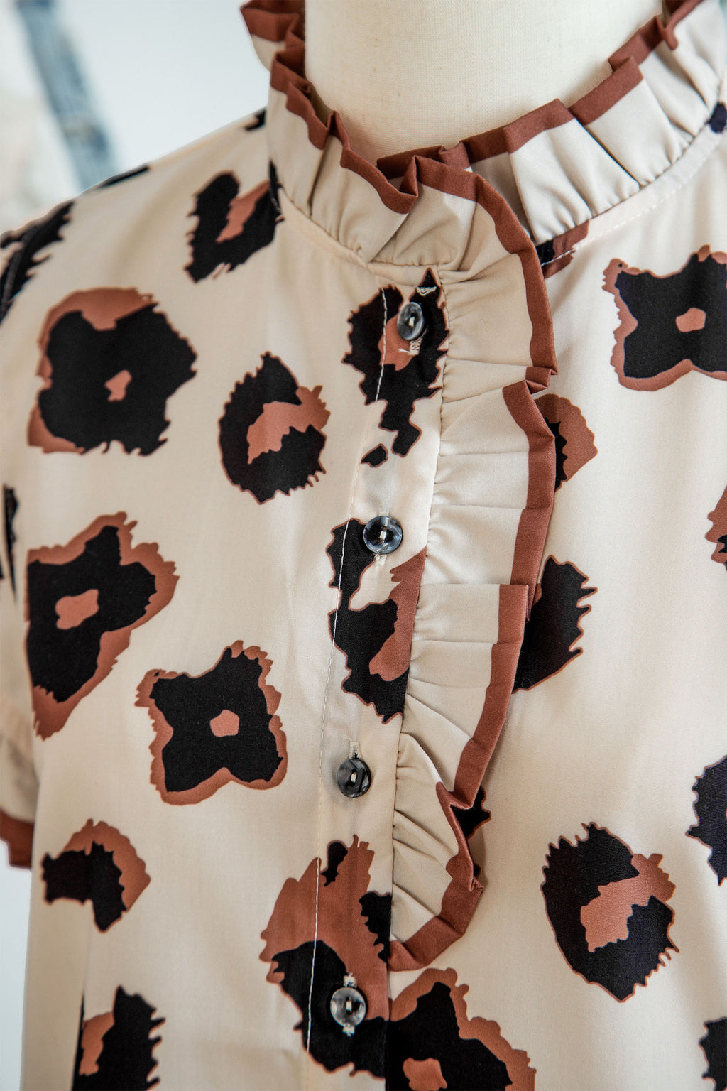 Leopard Ruffle Sleeve Summer
