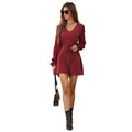 Debora Autumn Winter Women Clothing Long Sleeve Solid Ruffles Rompers - Vestir en Moda