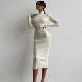 Debora Stripe Knitted Solid Tight Sexy Autumn Winter Dresses - Vestir en Moda