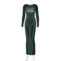 Denis Backless Slim Round Neck Long Sleeved Dresses - Vestir en Moda