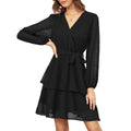 Denis Long Sleeve Cocktail Party Belt Dresses - Vestir en Moda
