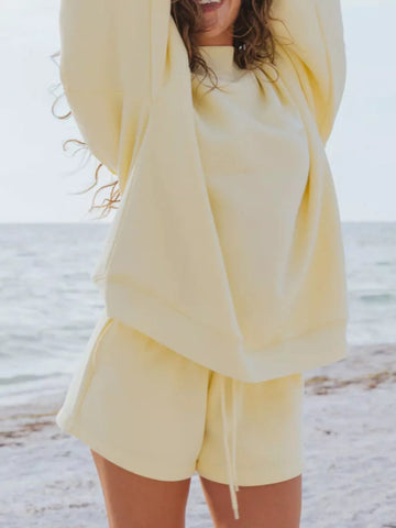 Darla Relaxed Fit Round Neck Two Piece Sets