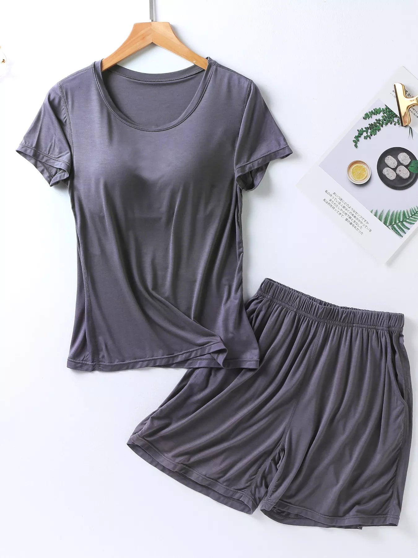 Sarah Padded Round Neck Modal Two Piece Sets
