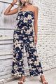 Diana Floral Strapless Wide Leg Jumpsuits - Vestir en Moda