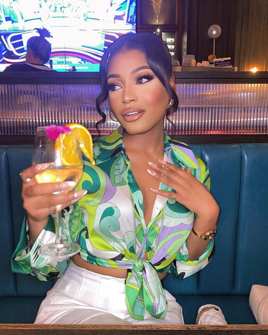 Diana Holiday Printed Long Sleeve Blouses